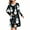 Black-A, variant on Cozy Women's Christmas Plaid Nightgown with Pocket - Long Sleeve Relaxed Fit Loungewear, Holiday Print Sleep Robe for Home Comfort
