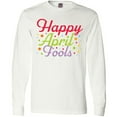 thumbnail image 3 of Inktastic Happy April Fools with Colorful Dots Long Sleeve T-Shirt, 3 of 5