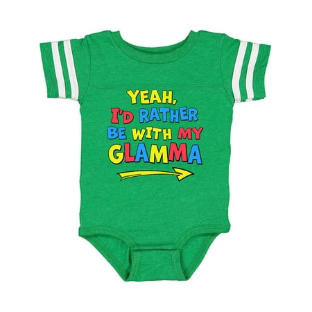 

Inktastic Yeah I d Rather be with My Glamma in Red Yellow and Blue Gift Baby Boy or Baby Girl Bodysuit