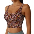 thumbnail image 2 of Vsdgher 70s Groovy Hippie Retro Print Women Sleeveless Athletic Tank Top Built-in Bra Camisole Sports Vest for Yoga Running Fitness Exercise with Removable Pads, 2 of 8