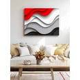 thumbnail image 4 of Red Black Ombre Wall Art for Living Room,Canvas Picture Wall Decor for Bathroom Bedroom,Modern Abstract Moire Art Geometric Painting Artwork for Office Kitchen Hallway Dining Room Home Decor 16"x20", 4 of 8