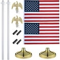 thumbnail image 4 of 2 Pack 8FT Telescoping Indoor Flag Pole Kit Eagle Topper Aluminum Sliver Pole with 3x5Ft Embroidered Stars US Flag & Base Stand, 4 of 18