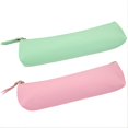 thumbnail image 1 of 2 estuches delgados de cuero de PU con bolsillo metálico con cremallera para estudiantes, colegios, escuelas secundarias, 1 of 5