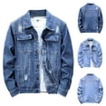 thumbnail image 4 of WREESH Fashion Winter Jacket Men'S Jackets Casual Slim Denim Jacket Long Sleeve Hoodless Denim Jacket Light Blue, 4 of 4