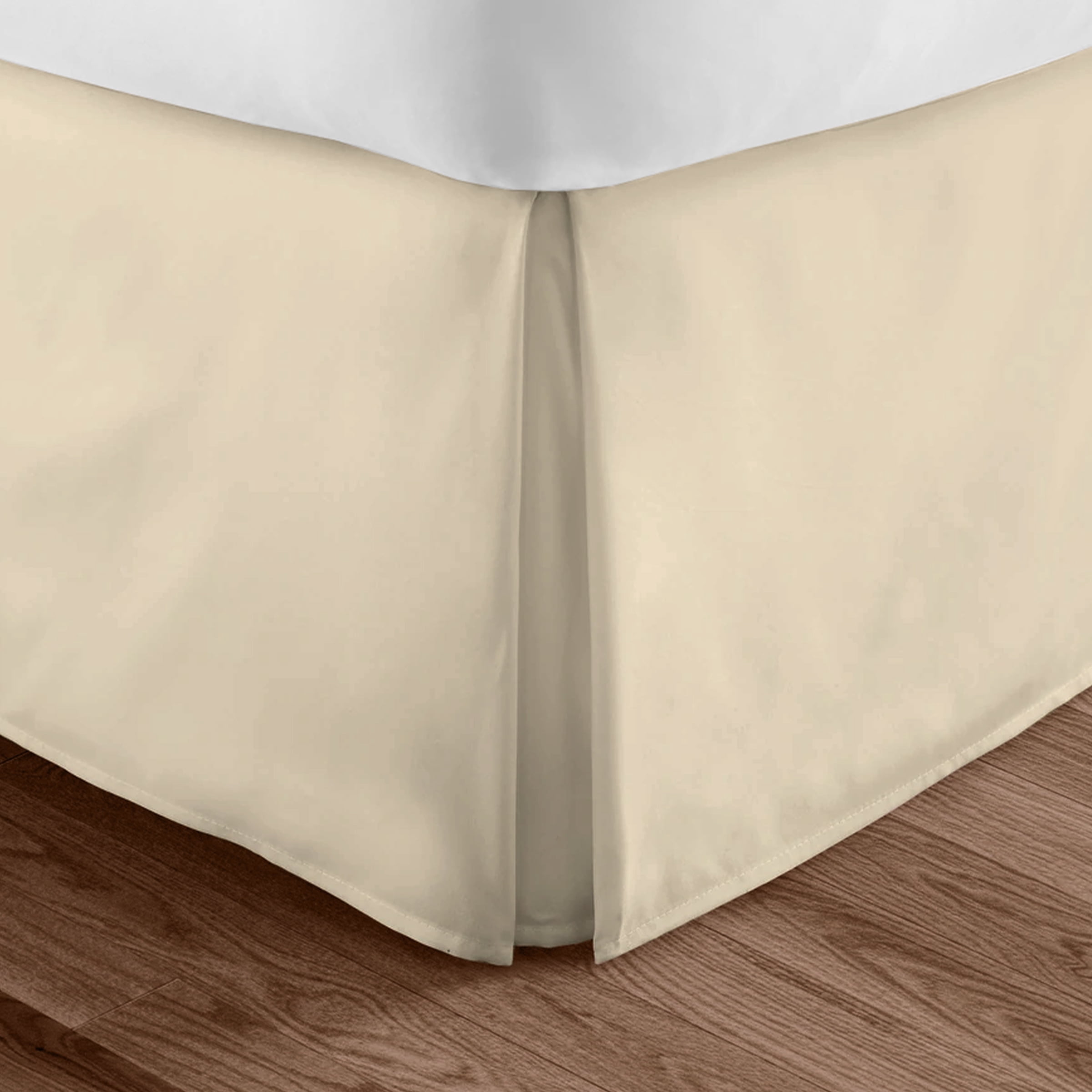 Cotton Collection Bed Skirt, 5 Pleat, Tailored 15" Drop, Ivory, King