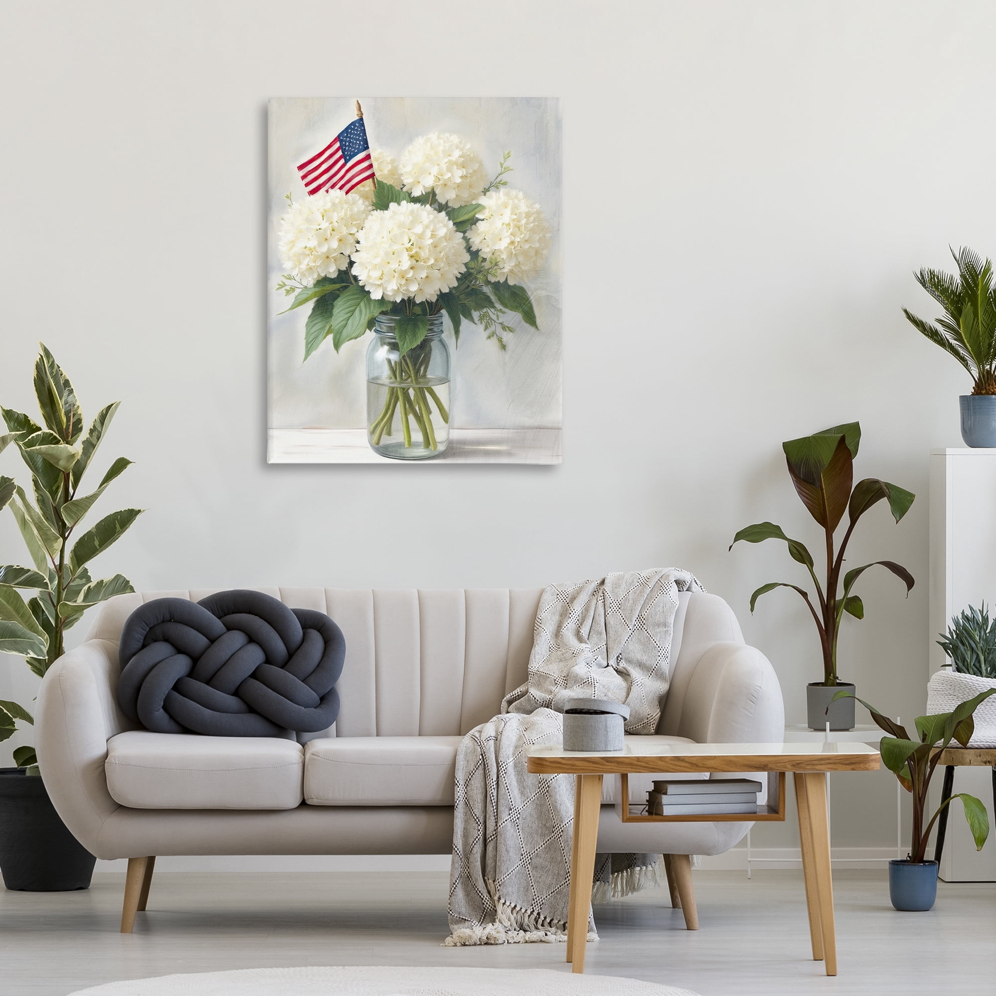 Stupell Industries Festive Patriotic Hydrangea Canvas Wall Art, design by Kim Allen