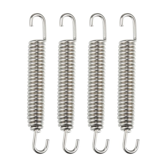 4uds Tubo Escape Resorte para Motocicletas 80mm 3.15" Plateado Tono