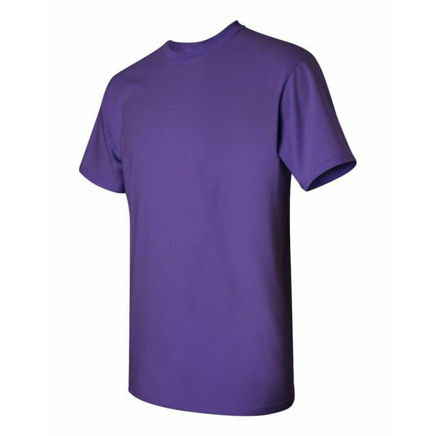 INOS - Gildan Purple Plain Cotton T-Shirt Short Sleeve Solid Blank ...