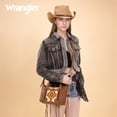 thumbnail image 3 of Wrangler Tooled Aztec Small Crossbody Handbag for Women Stylish Handle Bag Designer Top-Handle Crossbody Bags, Brown, 3 of 7