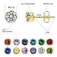 thumbnail image 2 of A Set Of 12 Color Zircon Earrings Solid Color Earrings 3-8Mm Titanium Steel Earrings-7Mm, 2 of 5