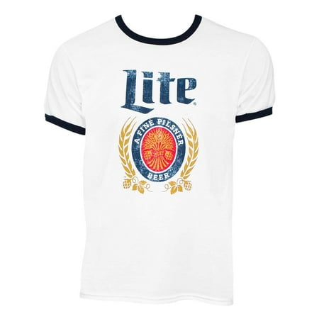 Brew City Miller Lite White Ringer Tee Shirt