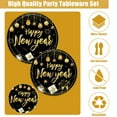 thumbnail image 3 of Tumao New Years Plates and Napkins Party Supplies for 121Pcs 20 Guests, Happy New Years Party Decorations, Black Gold Theme Tableware Set for New Years, 3 of 6