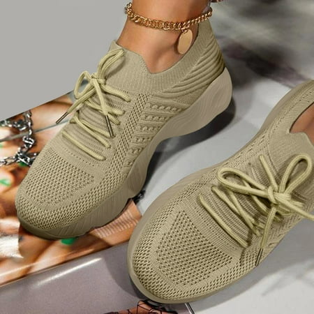 

Vedolay Women Sneakers Women s Flats Shoes Comfortable Womens Sneakers Khaki 7.5