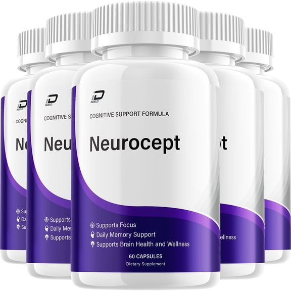 Neurocept Supplement Capsules – Neurocept Natural Blend Memory Focus Pills, 5 Pack, 300 Capsules