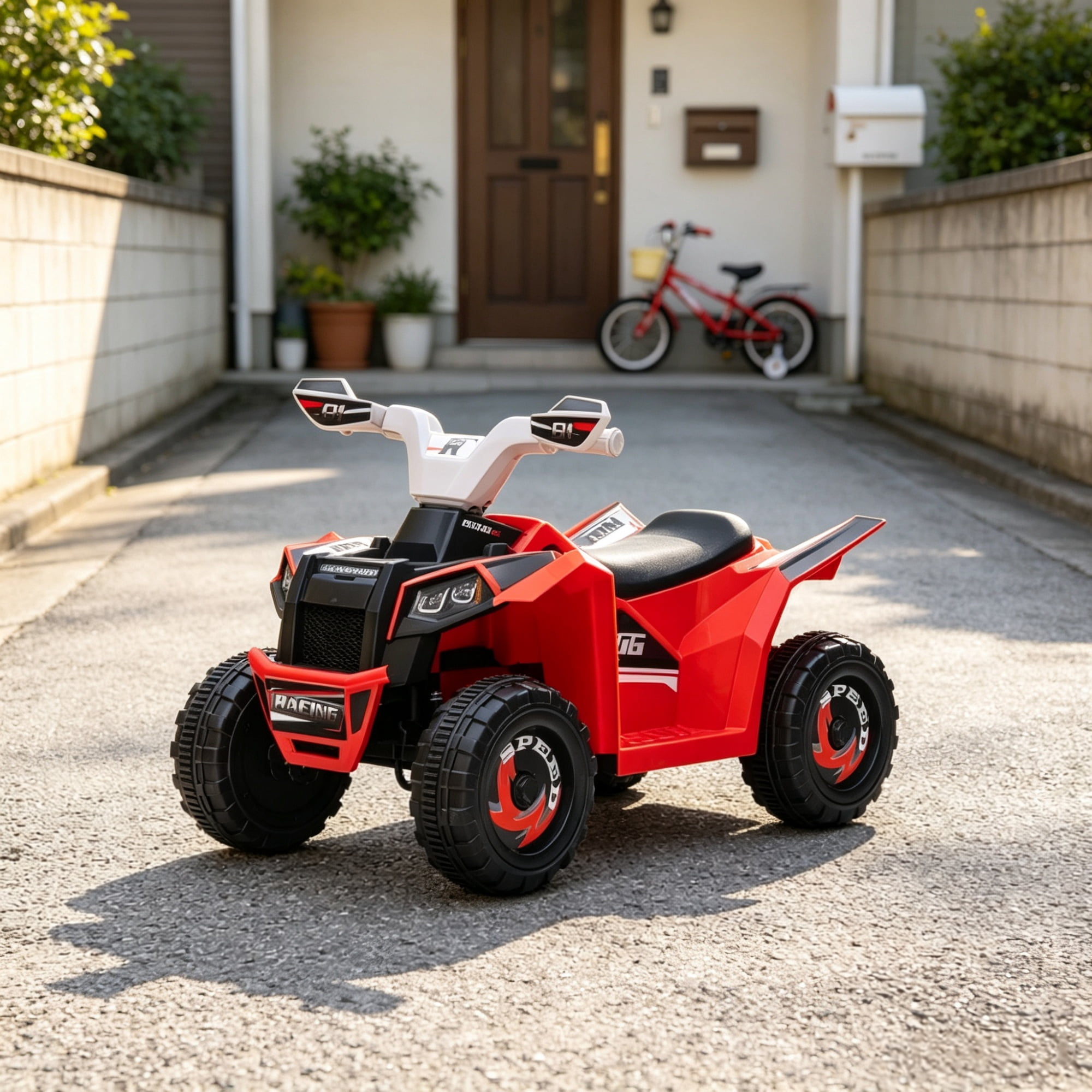 6V Electric Toy Car, Forward Backward with Wear-Resistant Wheels for 18-36 Months Old, Red