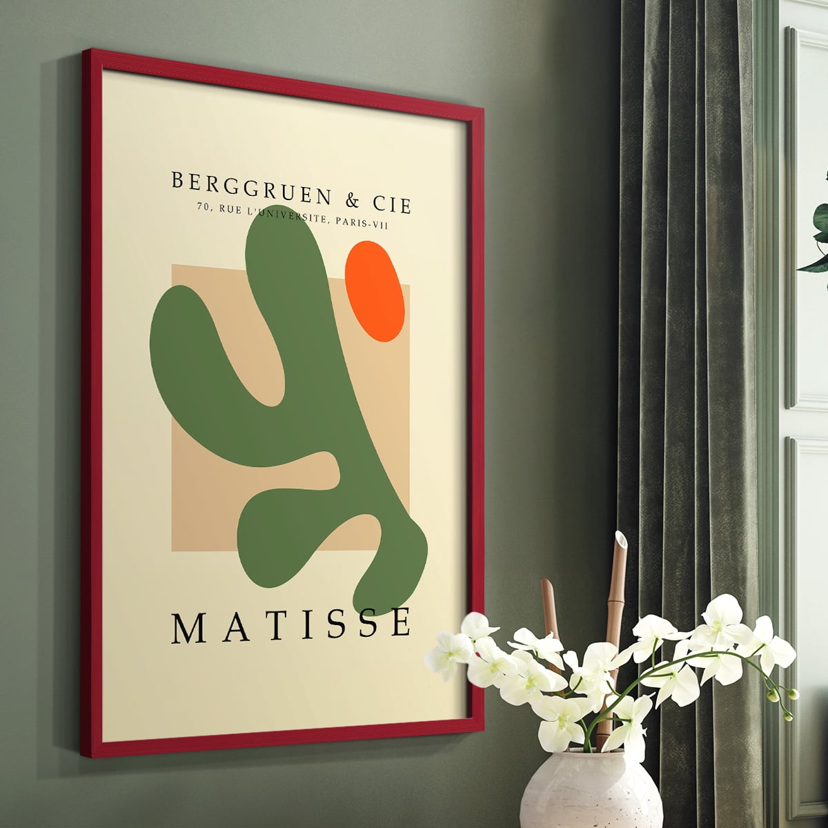 Matisse CCCXLI in Red Solid Wood 22 x 28 Framed Print
