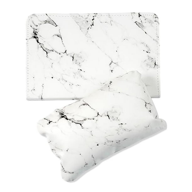 Reposabrazos para uñas con almohada y tapete para manicura, accesorio de lujo Blanco