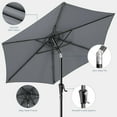 thumbnail image 6 of 9ft Outdoor Patio Umbrella - Market Table Pool Deck Umbrella UPF50+ UV Protection with Push Button Tilt, Crank and 8 Sturdy Ribs (Dark Blue, No base), 6 of 8