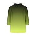 thumbnail image 5 of RXIRUCGD Haut/chemise à Manches 3/4 Imprimé Rétro Décontracté pour Femmes, Vert, Taille : 2TG, 5 of 5