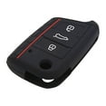 thumbnail image 2 of Unique Bargains Black Silicone 3 Button Remote Key Cover Case Shell for Volkswagen for Skoda, 2 of 4