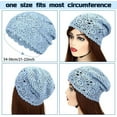 thumbnail image 4 of Dalrosia Crochet Slouchy Beanie Hat Fall Handmade Knit Floral Skull Cap Cotton Cutout Summer Hats for Women Lightweight Knitted, 4 of 6