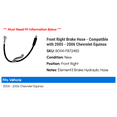thumbnail image 2 of Front Right Brake Hose - Compatible with 2005 - 2006 Chevy Equinox, 2 of 2