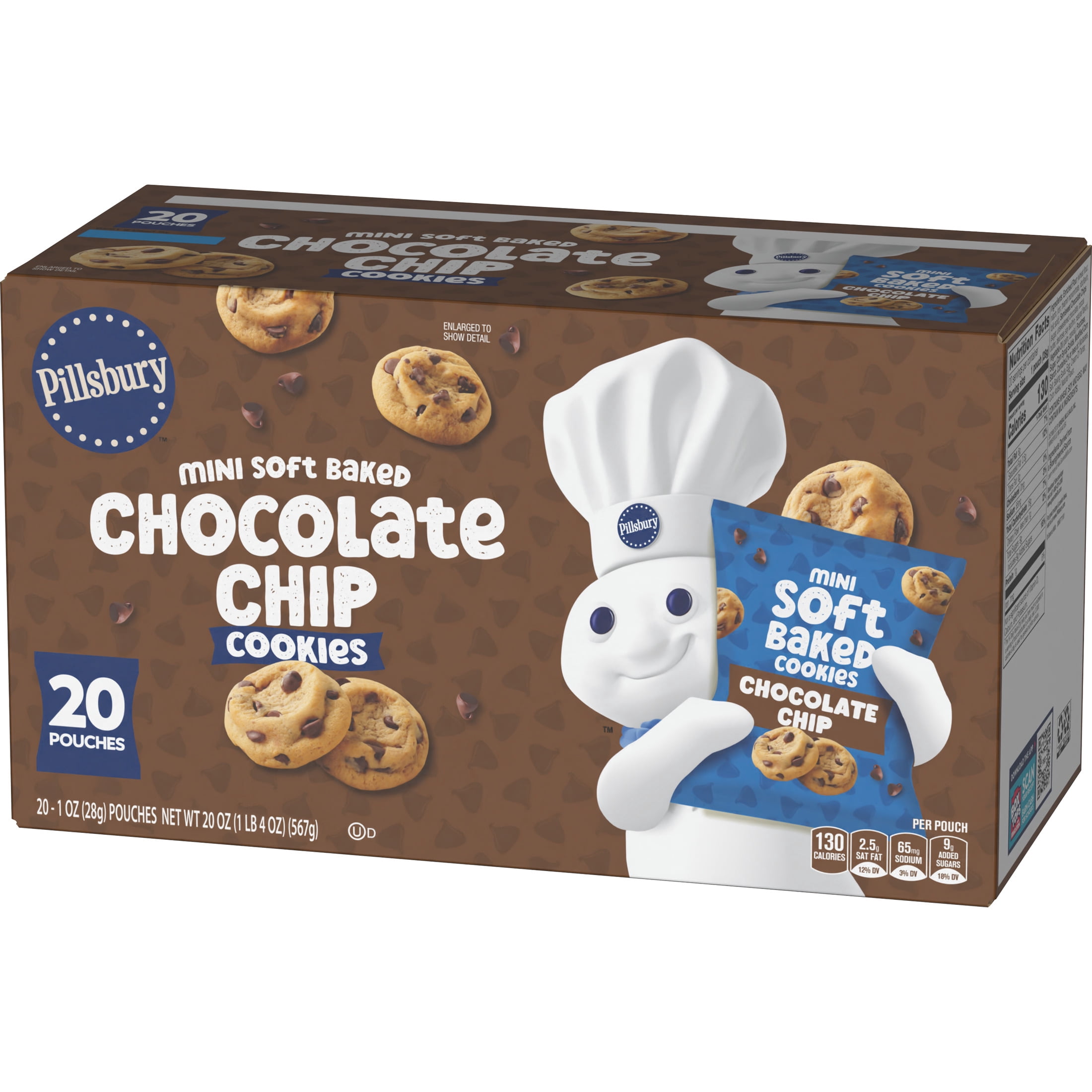 (3 pack) Pillsbury Soft Baked Mini Chocolate Chip Cookies 20 Count