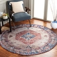 thumbnail image 2 of SAFAVIEH Tucson Kyler Traditional Machine Washable Area Rug, Beige/Rust, 6' x 6' Round, 2 of 8