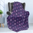 thumbnail image 4 of Valentines Day Soft Flannel Fleece Throw Blanket, Love Theme Striped Hearts February Fourteen Romantic Art, Cozy Plush for Indoor and Outdoor Use, 50" x 60", Quartz Lilac, by Ambesonne, 4 of 5