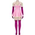 thumbnail image 2 of Anime Character Pink Dress Set - Women's Dress with Gloves & Thigh Highs for Convention & Halloween, 2 of 7