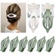 thumbnail image 1 of wonima44 Bridesmaids Hair Clips Claw Bachelorette 8 Pack Bridal Shower Flat Hair Clips Bridesmaid Proposal Gifts for Wedding Bridal Party Favors (White&Sage Green), 1 of 1