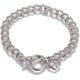 thumbnail image 1 of Pulsera de eslabones de acero inoxidable con cierre de palanca y dije en forma de flor (1 unidad). Para mujer y hombre., 1 of 2