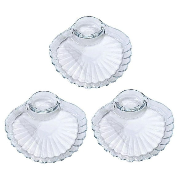 COCEQUC 3pcs high-transparency-dumpling plate (B) $ps shell dumpling plate with dipping sauce plate creative home salad bowl fruit plate light meal fat reduction plate