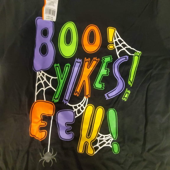 Short Sleeve Crew Neck T-Shirt "BOO YIKES EEK" by Celebrate It Size Adult M