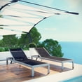 thumbnail image 5 of Shore Set of 2 Outdoor Patio Aluminum Chaise Silver Black, 5 of 5