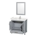 thumbnail image 2 of Wyndham Collection Sheffield 36" Mirror Wood Single Bathroom Vanity in Gray, 2 of 4