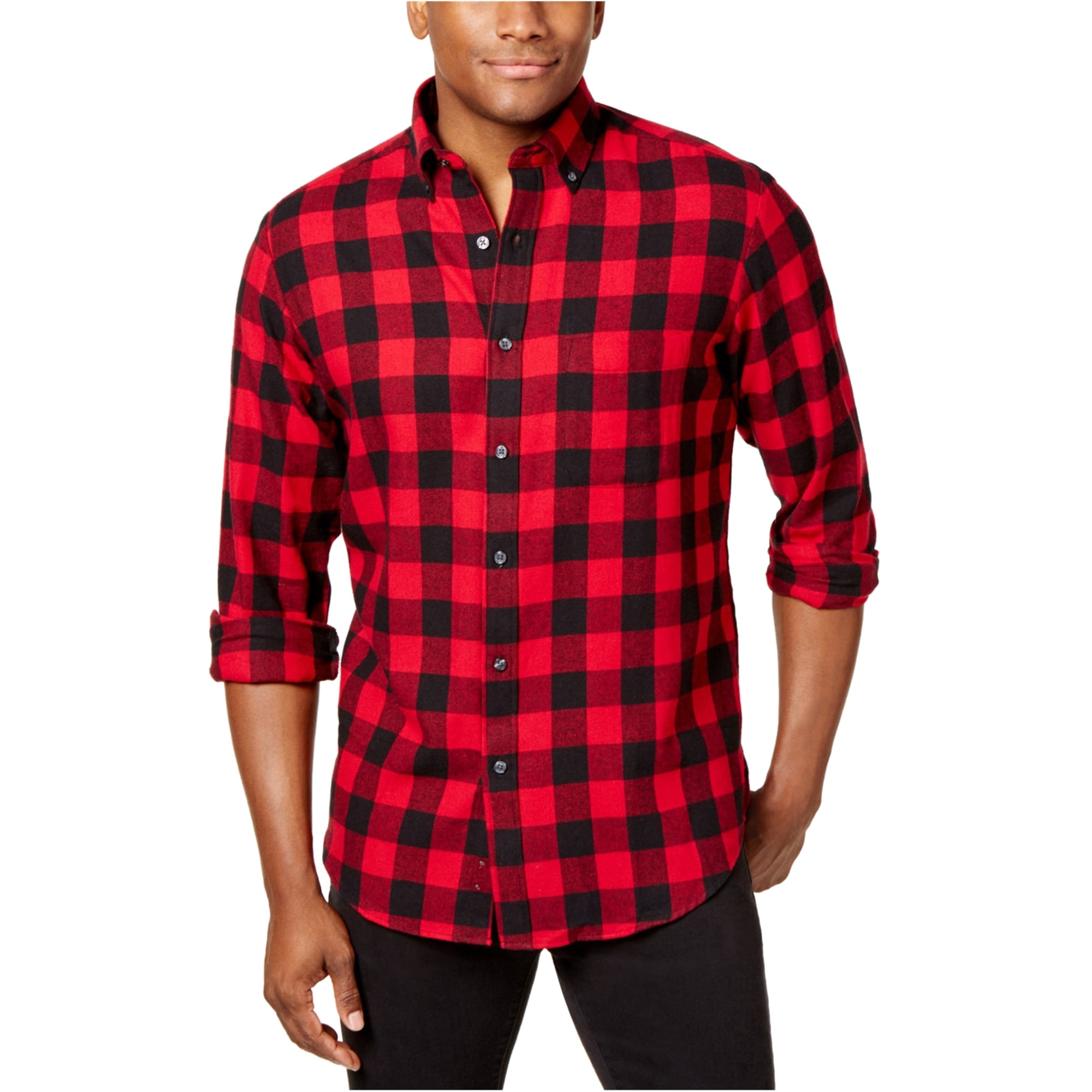 Mens Buffalo Plaid Button Up Shirt 
