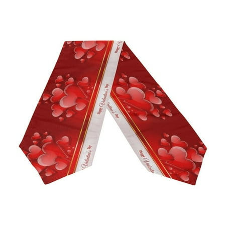 

POPCreation Valentines Day Love Hearts Table Runner 13x90 Inches Red Table Top Decoration