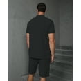 thumbnail image 5 of BUYJYA 2 Pieces Men's Tracksuit Casual Quarter Zip Shirt and Shorts Set for Beach Strolls Tennis Golf, 5 of 7