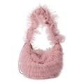 thumbnail image 5 of Bolso Mano Plisado Encaje para Mujer Diario Femenino Gran Capacidad Color Sólido (), 5 of 5