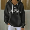thumbnail image 2 of Christmas Sweatshirts for Women Christmas Tree Print Sweatshirt Comfort Casual Long Sleeve Hoodies Santa Claus Print Pullover Sweater Blouses Fleece Xmas Holiday Tops with Kangaroo Pocket, 2 of 4