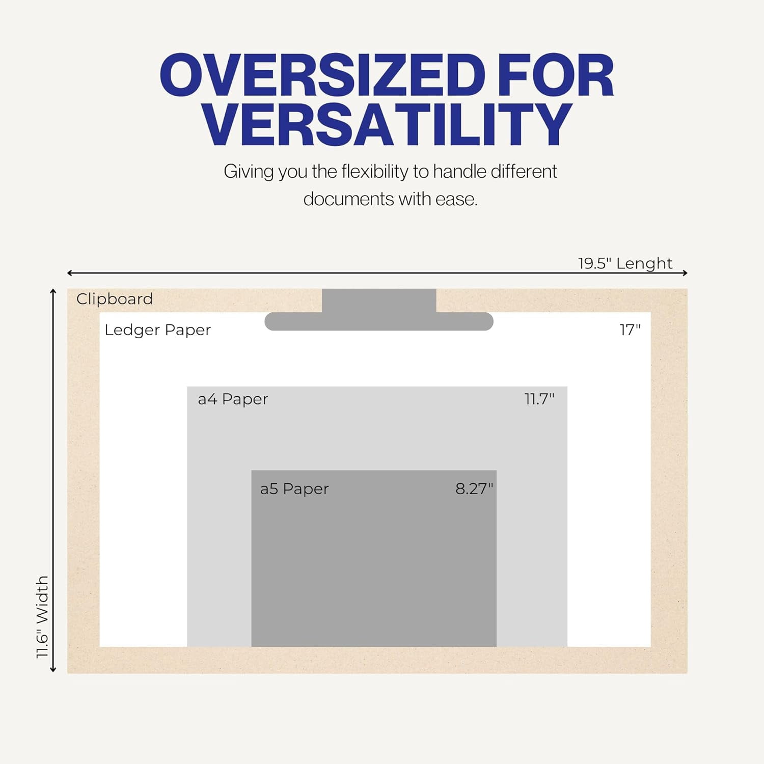 Performore 11x17 Eco Drafting Clipboard | Hardboard | Lever Clip | 3-Pack