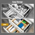 thumbnail image 2 of Mind Reader 7-Piece Bamboo Drawer Organizer Set, Kitchen, Office, Bathroom, Makeup & Utensil Trays, Rayon from Bamboo, Brown, 2 of 7