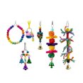 thumbnail image 3 of Labymos 8Packs Parrot Chewing Toys Bird Toys Frosted Jumping Board Swing Ring Bell String for, 3 of 7