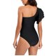 thumbnail image 3 of Traje de baño de mujer Color sólido cómodo Traje de baño de una pieza de un hombro Peplum Conservador ajustado OAVQHLG3B Store lin121212, 3 of 3
