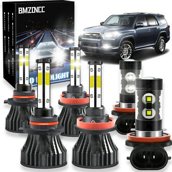 BMZONCC 9005 H11 LED Headlight H11 Fog Light Bulbs Combo for Toyota 4Runner 2010-2014 2015 2016 2017 2018 2019 2020
