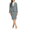thumbnail image 2 of Conjuntos de traje para mujeres INSPIRE CHIC para el Día de la Madre, chaqueta de manga larga y falda lápiz, dos piezas, atuendos de trabajo, XS, gris, 2 of 6