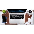 thumbnail image 4 of Extended Mouse Pad, XXL Gaming Mouse Pads, Large Big Mousepad Laptop Computer Keyboard Mat Desk Pad with Non-Slip Base Stitched Edge for Gaming Office, 35.4 x 15.7 inch, Brown Cowhide Print, 4 of 6