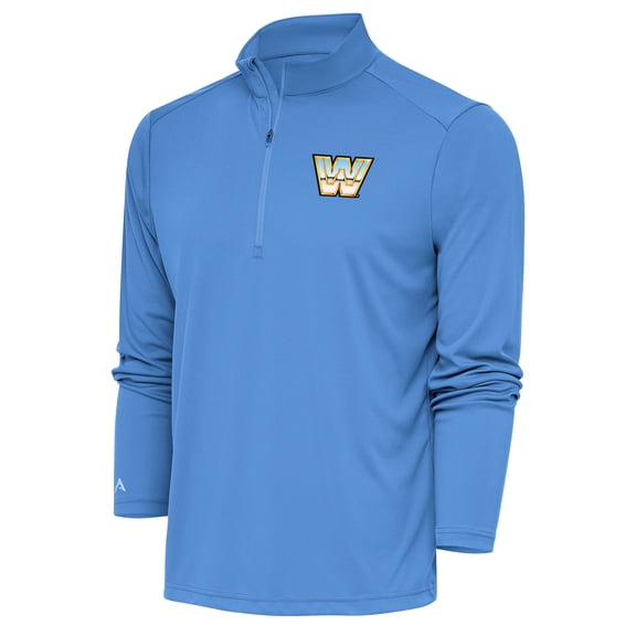 Men's Antigua  Powder Blue WWE Tribute Quarter-Zip Pullover Top