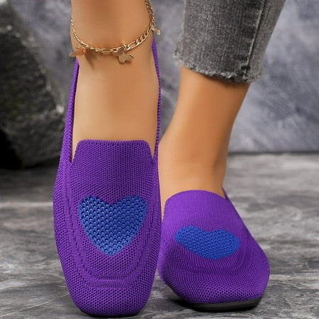 Women s Comfortable Flat Shoes - Round Toe Classic Cute Buckle Slip on Ballet Flats for Dressy Casual Office Work Wedding Comfort Soft Purple 9